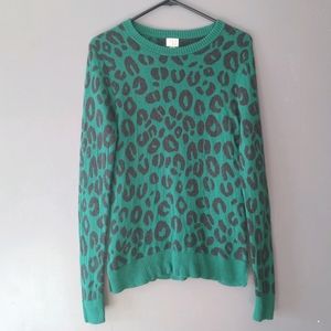 Cheetah Print Crew Neck Sweater